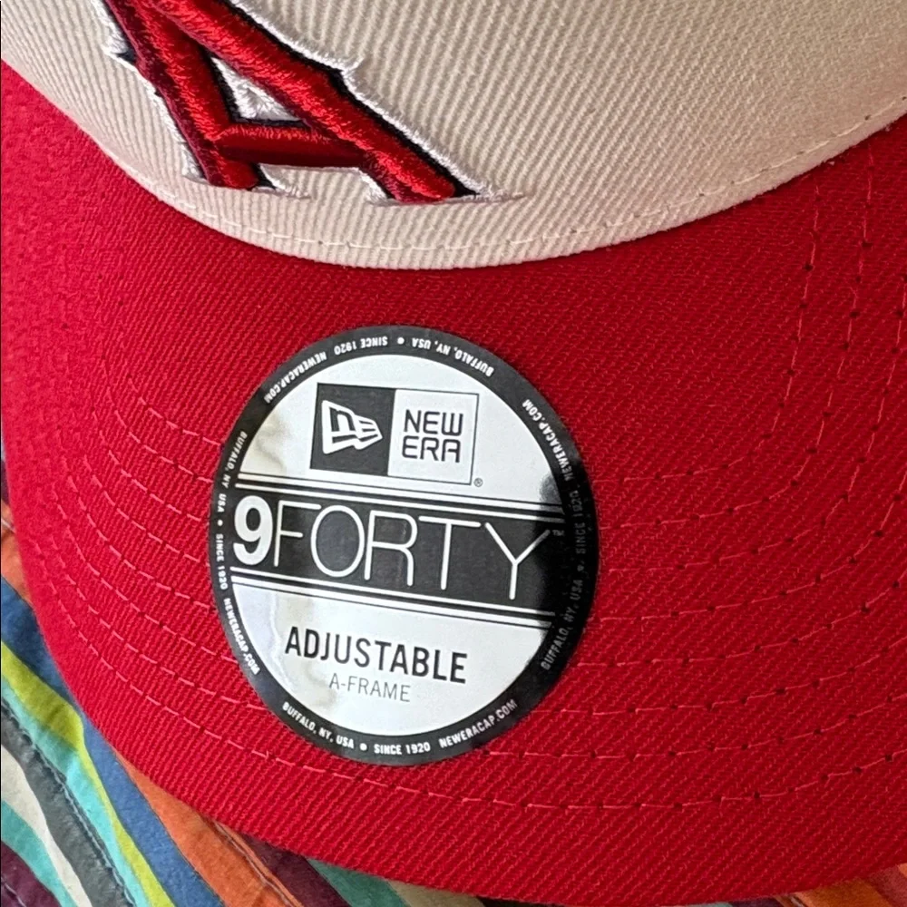 New Era White and Red Los Angeles Angels 9FORTY Cap adjustable new tags all star - Picture 8 of 14